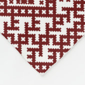 Couverture Polaire Motif traditionnel letton de design rouge Auseklis (Coin)