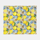 Couverture Polaire Motif traditionnel méditerranéen aux citrons (Devant (Horizontal))