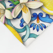 Couverture Polaire Motif traditionnel méditerranéen aux citrons (Coin)