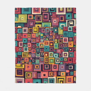 Couverture Polaire motif transparent avec carrés