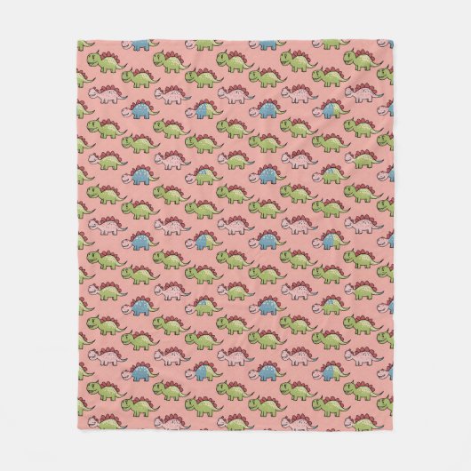 Couverture Polaire Motif transparent de dinosaure mignon (Devant)