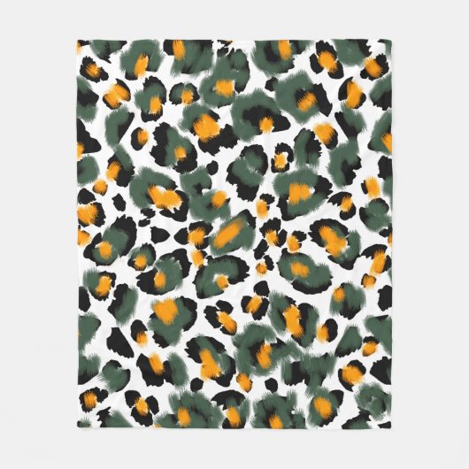 Couverture Polaire Motif transparent Empreinte de léopard (Devant)