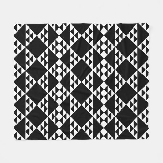 Couverture Polaire Motif triangle géométrique noir et blanc (Devant (Horizontal))