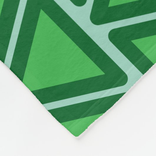 Couverture Polaire Motif triangle vert trois tons Abstrait (Coin)