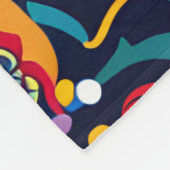 Couverture Polaire Motif tribal Abstrait et dynamique de Huichol (Coin)