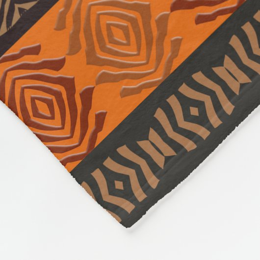 Couverture Polaire motif tribal africain ethnique. Adinkra simbols. (Coin)