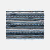 Couverture Polaire Motif tribal aztèque/noir bleu de blanc gris (Devant (Horizontal))