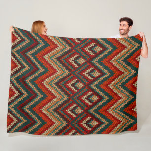 Couverture Polaire Motif tribal coloré de Chevron tissé par