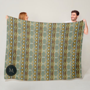 Couverture Polaire motif tribal ethnique du sud-ouest