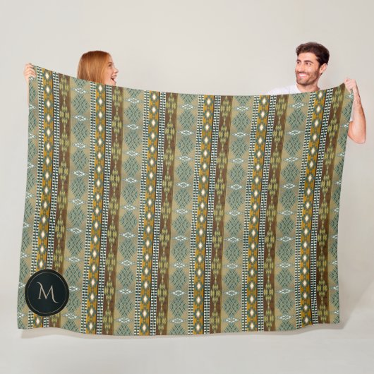 Couverture Polaire motif tribal ethnique du sud-ouest (En situation)