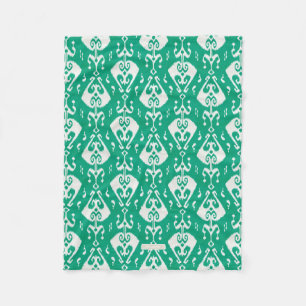 Couverture Polaire Motif tribal ikat vert texturé chic moderne