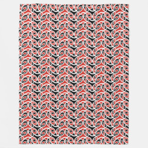 Couverture Polaire Motif tribal maori Kowhaiwhai Mangopare
