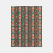 Couverture Polaire Motif Tribal Sud-Ouest Turquoise Terracotta (Devant)