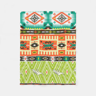 Couverture Polaire Motif tribal transparent avec éléments géométr