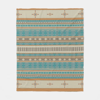Couverture Polaire Motif tribal Turquoise