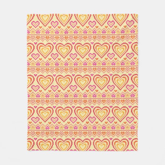 Couverture Polaire Motif tricoté par Saint-Valentin (Devant)