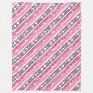 Couverture Polaire Motif trié avec cercles et anneaux style rétro