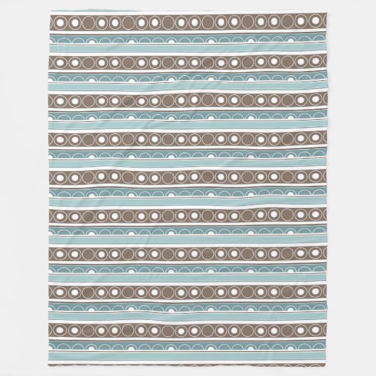 Couverture Polaire Motif trié avec cercles et anneaux style rétro (Devant)