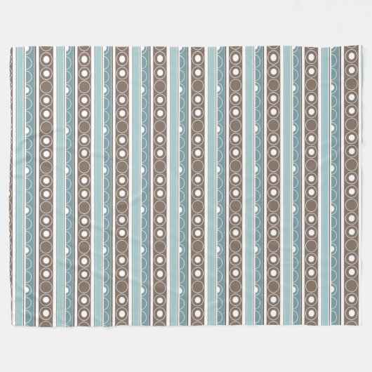 Couverture Polaire Motif trié avec cercles et anneaux style rétro (Devant (Horizontal))