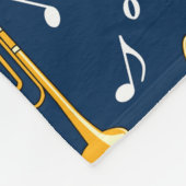 Couverture Polaire Motif Trombone Music Notes (Coin)