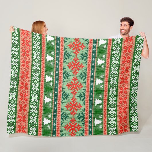 Couverture Polaire Motif tronqué (En situation)