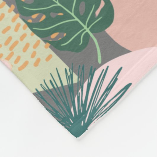 Couverture Polaire Motif tropical Abstrait moderne (Coin)