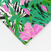 Couverture Polaire Motif tropical avec des fleurs de jungle (Coin)