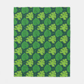 Couverture Polaire Motif tropical avec liana et feuilles monstères (Devant)