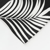 Couverture Polaire Motif tropical blanc noir en feuille de palmier (Coin)