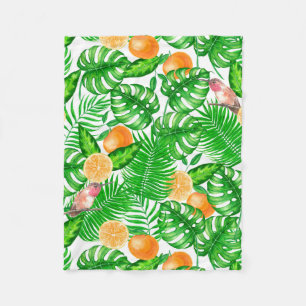 Couverture Polaire Motif tropical, colibris II