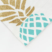 Couverture Polaire Motif tropical d'ananas d'or élégant de faux (Coin)