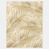 Couverture Polaire Motif Tropical de feuille d'or moderne (Devant)