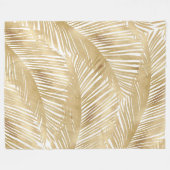 Couverture Polaire Motif Tropical de feuille d'or moderne (Devant (Horizontal))