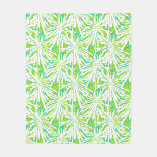 Couverture Polaire Motif tropical de palmettes