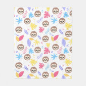 Couverture Polaire Motif tropical de paresse et de feuille (Devant)