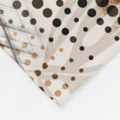 Couverture Polaire Motif tropical gris, beige. (Coin)
