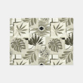 Couverture Polaire Motif tropicale monochrome. (Devant (Horizontal))