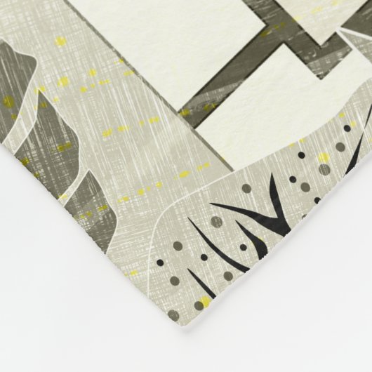 Couverture Polaire Motif tropicale monochrome. (Coin)