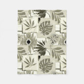 Couverture Polaire Motif tropicale monochrome. (Devant)
