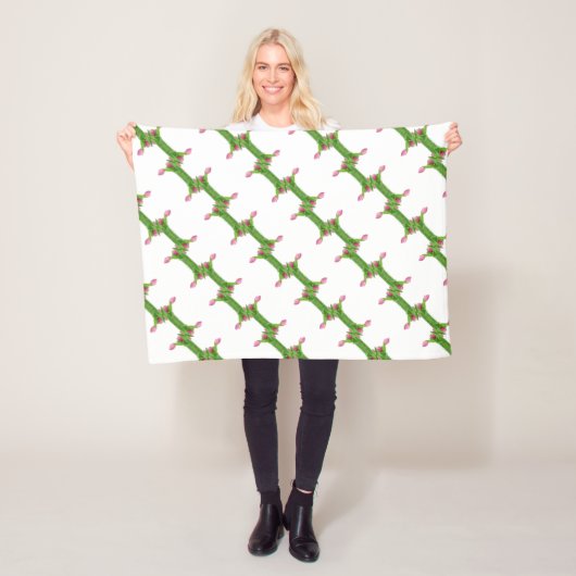 Couverture Polaire Motif tulipe rose (En situation)