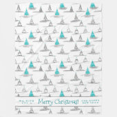 Couverture Polaire Motif turquoise d'arbre de Noël n° 5 ID1009 (Devant)