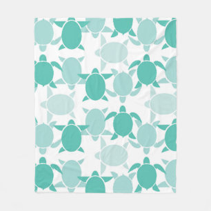 Couverture Polaire Motif turquoise de tortue