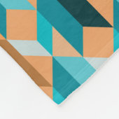 Couverture Polaire Motif turquoise et orange de formes (Coin)