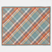 Couverture Polaire Motif Turquoise moderne bleu foncé orange blanc pl (Devant (Horizontal))