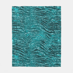 Couverture Polaire Motif turquoise Ombre Glam Parties scintillant Tig