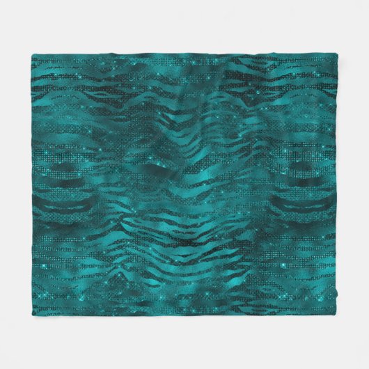 Couverture Polaire Motif turquoise Ombre Glam Parties scintillant Tig (Devant (Horizontal))
