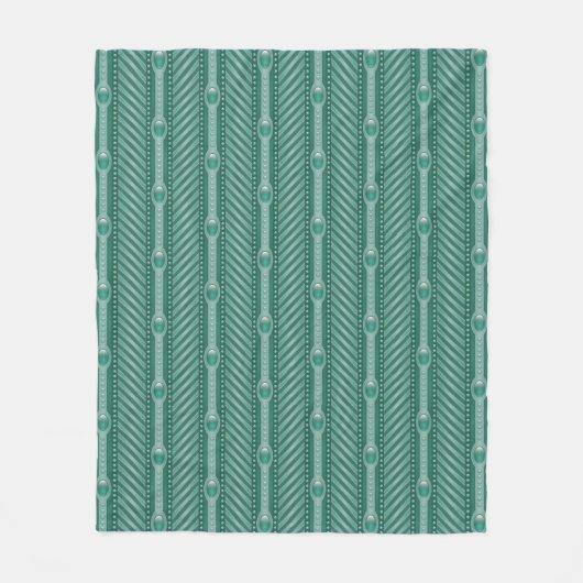 Couverture Polaire Motif turquoise ornemental (Devant)