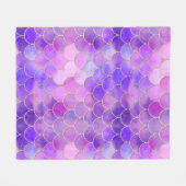 Couverture Polaire Motif Ultra Violet & Gold Mermaid (Devant (Horizontal))