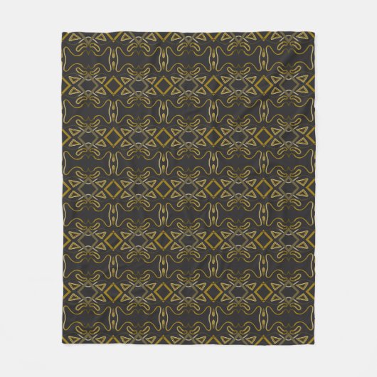 Couverture Polaire Motif unique abstrait noir or marron (Devant)