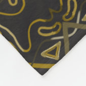 Couverture Polaire Motif unique abstrait noir or marron (Coin)